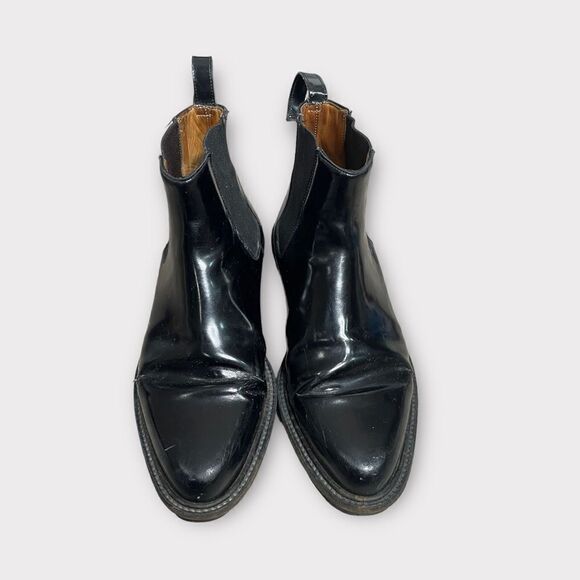 Creatures of Comfort Black Patent Leather Ankle Pull On Moto Boots - Picture 13 of 16